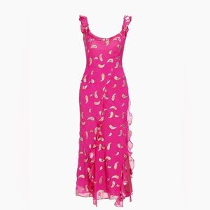 Saloni Azalea Metallic Paisley Midi-Dress